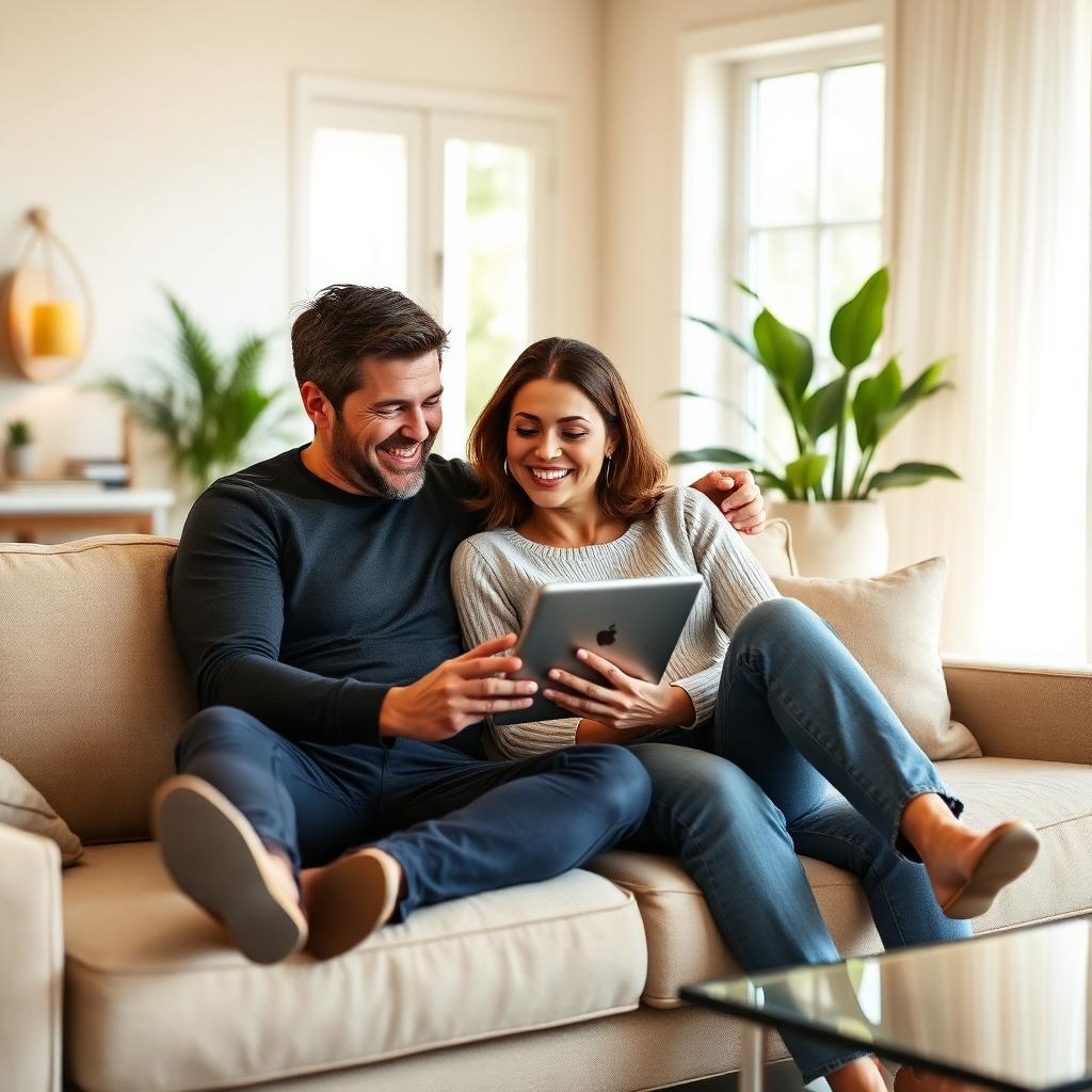 Happy homeowners receiving a fast cash offer from Olive Tree Cash Buyers